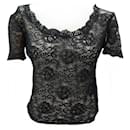 NEW CHRISTIAN DIOR LACE TOP M 40 BLACK NEW LACE BLACK SHIRT - Christian Dior