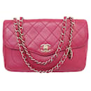 CHANEL TIMELESS SIMPLE FLAP HANDBAG IN PINK LEATHER CROSSBODY HAND BAG - Chanel
