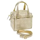 FENDI Hand Bag Nylon 2way Gold Auth 64326 - Fendi