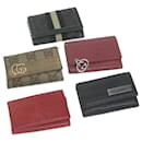 GUCCI GG Canvas Key Case Leather 5Set Beige Black pink Auth bs11213 - Gucci