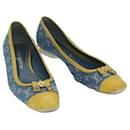 Zapatos de salón de mezclilla con monograma de LOUIS VUITTON 36 Azul Amarillo LV Auth yk9946 - Louis Vuitton