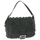 FENDI Mamma Baguette Shoulder Bag Wool Gray Auth yk10246 - Fendi