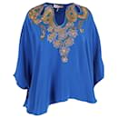Emilio Pucci Embellished Blouse in Blue Silk