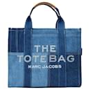 Medium Traveler Tote in Blue Denim Cotton - Marc Jacobs