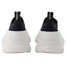 Tread Slick Sneakers in Black and White Fabric - Alexander Mcqueen