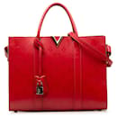 Bolso muy tote Louis Vuitton con monograma de cuero rojo y penacho MM