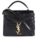 Bolso satchel Cassandra con monograma en relieve y cocodrilo negro de Saint Laurent