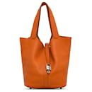 Chiusura Hermes Orange Clemence Picotin 26 - Hermès