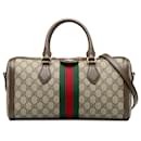 Gucci Brown GG Supreme Ophidia Web Satchel