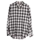 Black and White Check Long Sleeve Shirt - Issey Miyake