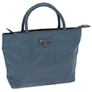 PRADA Hand Bag Nylon Turquoise Blue Auth 65555 - Prada