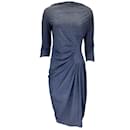 Chiara Boni Blue Multi Francesca Print Ruched Nylon Dress - Autre Marque