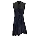 UNTTLD Black Sleeveless Button-Front Asymmetric Hem Midi Dress - Autre Marque