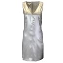 Narciso Rodriguez Silver Metallic Sleeveless Silk Satin Dress in Mercury - Autre Marque