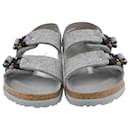 Dior x Birkenstock Grey Milano Flat Sandals