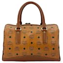MCM handbag Boston Bag 30 Bag handle bag cognac brown logo print lion