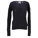 Tommy Hilfiger Womens Cable Knit Jumper in Navy Blue Wool