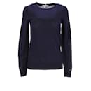 Suéter Tommy Hilfiger feminino essencial de lã Merino em lã azul marinho