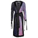 Diane Von Furstenberg Robe Portefeuille Kimono En Velours Dévoré En Viscose Multicolore