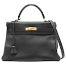 Black Kelly vintage 1997 32 Retourne Clemence leather bag - Hermès