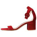 Red suede ankle-strap heels - size EU 37 - Gianvito Rossi