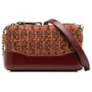 Chanel Red Tweed Gabrielle Double Zip Clutch with Chain