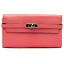 Hermes Pink Chevre Classic Kelly Wallet - Hermès