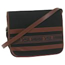 SAINT LAURENT Shoulder Bag Canvas Black Brown Auth ep2942 - Saint Laurent