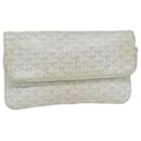 GOYARD Herringbone Clutch Bag PVC Leather White Auth ep3016 - Goyard