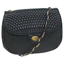 BALLY Quilted Shoulder Bag Leather Navy Auth yk10284 - Bally