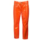 Orangefarbene, mit Pailletten besetzte Five-Pocket-Hose aus der Ralph Lauren Collection