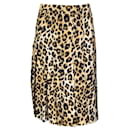Moschino Tan / Black Leopard Printed Crepe Skirt