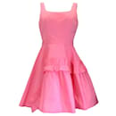 Alexander McQueen Pink Ruffled Sleeveless Flared Mini Dress - Alexander Mcqueen