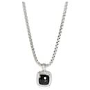 Pingente David Yurman Albion Onyx em uma corrente de caixa em prata esterlina 0.25 ctw