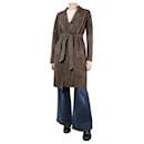 Brown belted suede coat - size UK 8 - Giorgio Armani