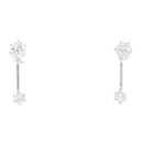 [LuxUness] Orecchini pendenti con diamanti in platino Orecchini in metallo in buone condizioni - Autre Marque