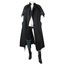 Abrigo negro oversize sin mangas - talla S - Autre Marque