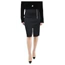 Black fitted pencil skirt with gold chain detail - size XS - Givenchy