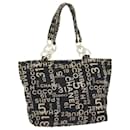 CHANEL By sea Tote Bag Canvas Black CC Auth bs11634 - Chanel