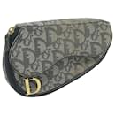 Christian Dior Trotter Canvas Saddle Pouch Navy Auth 64906