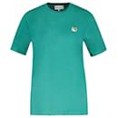 Camiseta con parche Fox Head - Maison Kitsune - Algodón - Verde - Autre Marque
