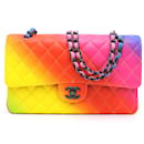 Bolsa CC acolchoada média com aba arco-íris A01112 - Chanel
