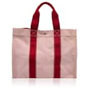 Hermes Paris Beige Red Canvas Bora Bora GM Tote Beach Bag - Hermès