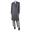 Abrigo gris de lana con botonadura forrada - talla UK 10 - Autre Marque