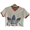 T-shirt crop top gucci x adidas - Autre Marque