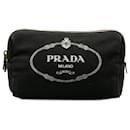 Bolsa de lona com logotipo Prada Black Canapa