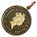 18Pendentif pièce de monnaie K Elizabeth II des Îles Cook - Autre Marque
