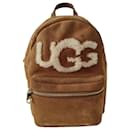 UGG Dannie Mini Sheepskin Rucksack aus braunem Wildleder-Kalbsleder und beigem Schaffell - Ugg