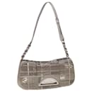 Christian Dior Maris Pearl Shoulder Bag Satin Silver Auth yk10322
