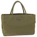 PRADA Hand Bag Nylon Khaki Auth bs11655 - Prada